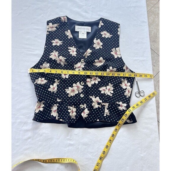 Jones New York Womens Size 10 Rayon Floral Polka dot Vest - Picture 4 of 9
